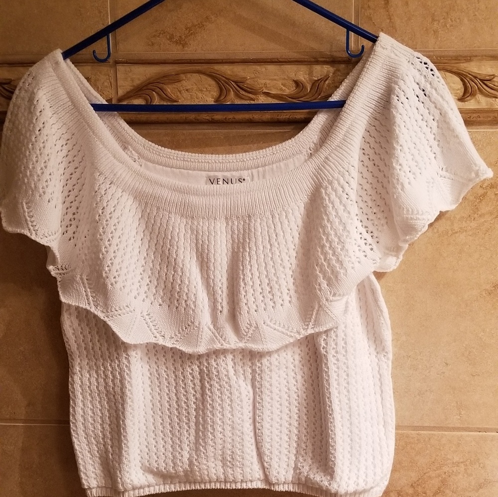 Off The Shoulder Crop Sweater